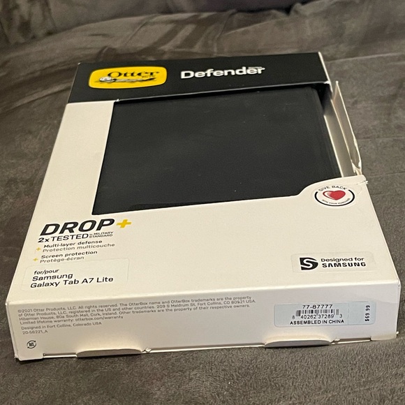 Otter Box- Black Defender Case for Samsung Galaxy Tab A7 Lite - Picture 2 of 4